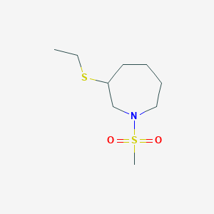 molecular formula C9H19NO2S2 B7564338 3-Ethylsulfanyl-1-methylsulfonylazepane 