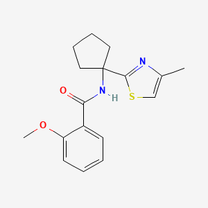 molecular formula C17H20N2O2S B7564362 2-methoxy-N-[1-(4-methyl-1,3-thiazol-2-yl)cyclopentyl]benzamide 