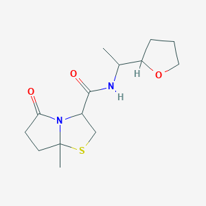 molecular formula C14H22N2O3S B7564368 7a-methyl-5-oxo-N-[1-(oxolan-2-yl)ethyl]-2,3,6,7-tetrahydropyrrolo[2,1-b][1,3]thiazole-3-carboxamide 