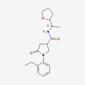 1-(2-ethylphenyl)-5-oxo-N-[1-(oxolan-2-yl)ethyl]pyrrolidine-3-carboxamide