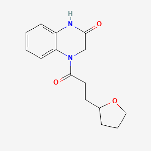 molecular formula C15H18N2O3 B7564403 4-[3-(Oxolan-2-yl)propanoyl]-1,3-dihydroquinoxalin-2-one 