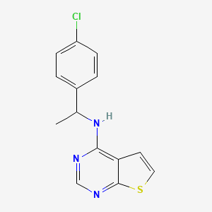 N-[1-(4-chlorophenyl)ethyl]thieno[2,3-d]pyrimidin-4-amine