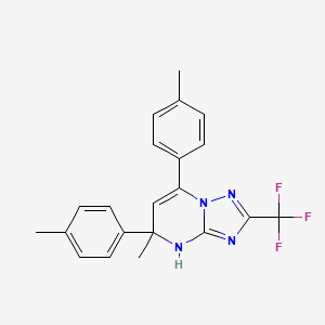 molecular formula C21H19F3N4 B7564423 5-methyl-5,7-bis(4-methylphenyl)-2-(trifluoromethyl)-1H-[1,2,4]triazolo[1,5-a]pyrimidine 