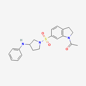 1-[6-(3-Anilinopyrrolidin-1-yl)sulfonyl-2,3-dihydroindol-1-yl]ethanone