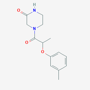 4-[2-(3-Methylphenoxy)propanoyl]piperazin-2-one