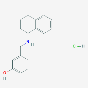 molecular formula C17H20ClNO B7564452 3-[(1,2,3,4-Tetrahydronaphthalen-1-ylamino)methyl]phenol;hydrochloride 