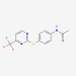 N-[4-[4-(trifluoromethyl)pyrimidin-2-yl]sulfanylphenyl]acetamide