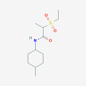 molecular formula C12H23NO3S B7564504 2-ethylsulfonyl-N-(4-methylcyclohexyl)propanamide 