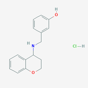 molecular formula C16H18ClNO2 B7564513 3-[(3,4-dihydro-2H-chromen-4-ylamino)methyl]phenol;hydrochloride 