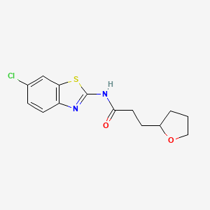 N-(6-chloro-1,3-benzothiazol-2-yl)-3-(oxolan-2-yl)propanamide