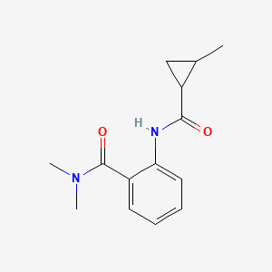 molecular formula C14H18N2O2 B7564552 N,N-dimethyl-2-[(2-methylcyclopropanecarbonyl)amino]benzamide 