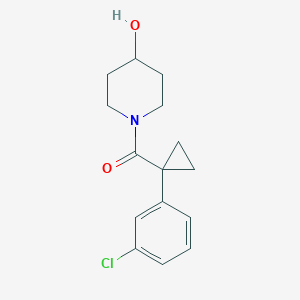 molecular formula C15H18ClNO2 B7564553 [1-(3-Chlorophenyl)cyclopropyl]-(4-hydroxypiperidin-1-yl)methanone 