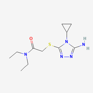 molecular formula C11H19N5OS B7564558 2-[(5-amino-4-cyclopropyl-1,2,4-triazol-3-yl)sulfanyl]-N,N-diethylacetamide 