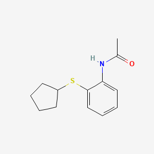 molecular formula C13H17NOS B7564579 N-(2-cyclopentylsulfanylphenyl)acetamide 