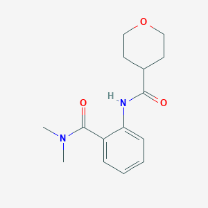 molecular formula C15H20N2O3 B7564582 N-[2-(dimethylcarbamoyl)phenyl]oxane-4-carboxamide 