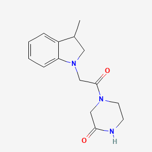 molecular formula C15H19N3O2 B7564586 4-[2-(3-Methyl-2,3-dihydroindol-1-yl)acetyl]piperazin-2-one 