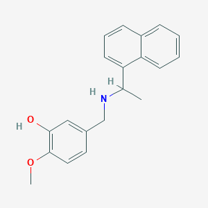molecular formula C20H21NO2 B7564601 2-Methoxy-5-[(1-naphthalen-1-ylethylamino)methyl]phenol 