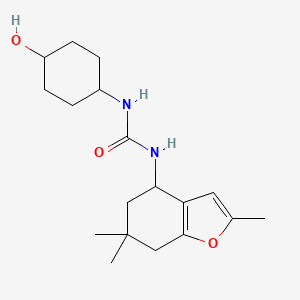molecular formula C18H28N2O3 B7564614 1-(4-hydroxycyclohexyl)-3-(2,6,6-trimethyl-5,7-dihydro-4H-1-benzofuran-4-yl)urea 