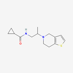 molecular formula C14H20N2OS B7564629 N-[2-(6,7-dihydro-4H-thieno[3,2-c]pyridin-5-yl)propyl]cyclopropanecarboxamide 