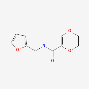 molecular formula C11H13NO4 B7564644 N-(furan-2-ylmethyl)-N-methyl-2,3-dihydro-1,4-dioxine-5-carboxamide 