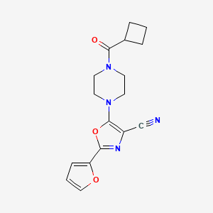 molecular formula C17H18N4O3 B7564645 5-[4-(Cyclobutanecarbonyl)piperazin-1-yl]-2-(furan-2-yl)-1,3-oxazole-4-carbonitrile 