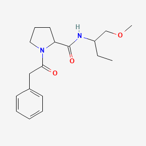 molecular formula C18H26N2O3 B7564671 N-(1-methoxybutan-2-yl)-1-(2-phenylacetyl)pyrrolidine-2-carboxamide 