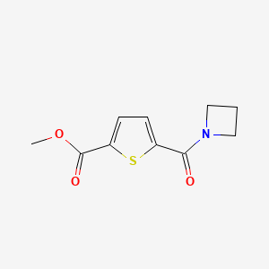 molecular formula C10H11NO3S B7564679 Methyl 5-(azetidine-1-carbonyl)thiophene-2-carboxylate 