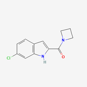 molecular formula C12H11ClN2O B7564686 azetidin-1-yl-(6-chloro-1H-indol-2-yl)methanone 