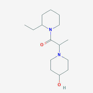 molecular formula C15H28N2O2 B7564692 1-(2-Ethylpiperidin-1-yl)-2-(4-hydroxypiperidin-1-yl)propan-1-one 