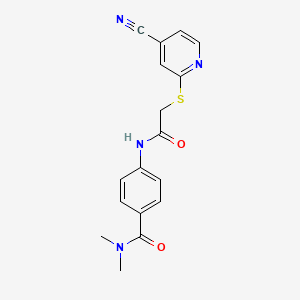 molecular formula C17H16N4O2S B7564700 4-[[2-(4-cyanopyridin-2-yl)sulfanylacetyl]amino]-N,N-dimethylbenzamide 