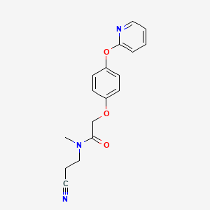 molecular formula C17H17N3O3 B7564707 N-(2-cyanoethyl)-N-methyl-2-(4-pyridin-2-yloxyphenoxy)acetamide 