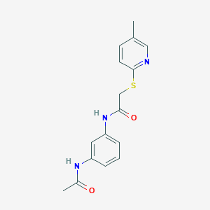 molecular formula C16H17N3O2S B7564719 N-(3-acetamidophenyl)-2-(5-methylpyridin-2-yl)sulfanylacetamide 