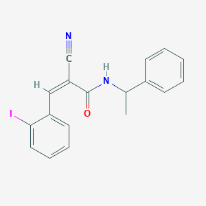 molecular formula C18H15IN2O B7564753 (Z)-2-cyano-3-(2-iodophenyl)-N-(1-phenylethyl)prop-2-enamide 