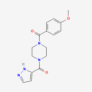 molecular formula C16H18N4O3 B7564769 (4-methoxyphenyl)-[4-(1H-pyrazole-5-carbonyl)piperazin-1-yl]methanone 