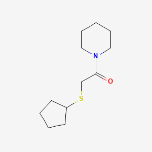 molecular formula C12H21NOS B7564772 2-Cyclopentylsulfanyl-1-piperidin-1-ylethanone 