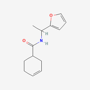 molecular formula C13H17NO2 B7564779 N-[1-(furan-2-yl)ethyl]cyclohex-3-ene-1-carboxamide 