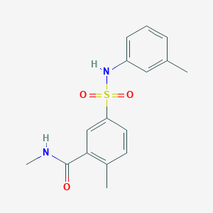 molecular formula C16H18N2O3S B7564783 N,2-dimethyl-5-[(3-methylphenyl)sulfamoyl]benzamide 