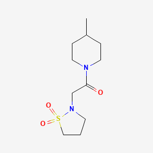 molecular formula C11H20N2O3S B7564803 2-(1,1-Dioxo-1,2-thiazolidin-2-yl)-1-(4-methylpiperidin-1-yl)ethanone 