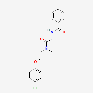 molecular formula C18H19ClN2O3 B7564847 N-[2-[2-(4-chlorophenoxy)ethyl-methylamino]-2-oxoethyl]benzamide 