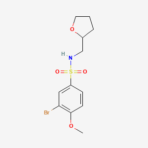 molecular formula C12H16BrNO4S B7564860 3-bromo-4-methoxy-N-(oxolan-2-ylmethyl)benzenesulfonamide 