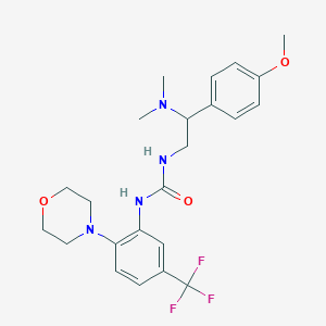 molecular formula C23H29F3N4O3 B7564861 1-[2-(Dimethylamino)-2-(4-methoxyphenyl)ethyl]-3-[2-morpholin-4-yl-5-(trifluoromethyl)phenyl]urea 