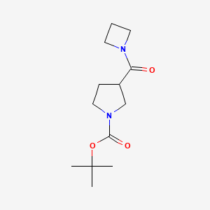molecular formula C13H22N2O3 B7564863 Tert-butyl 3-(azetidine-1-carbonyl)pyrrolidine-1-carboxylate 