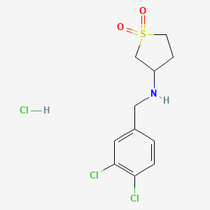 molecular formula C11H14Cl3NO2S B7564894 N-[(3,4-dichlorophenyl)methyl]-1,1-dioxothiolan-3-amine;hydrochloride 