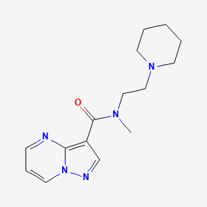 molecular formula C15H21N5O B7564902 N-methyl-N-(2-piperidin-1-ylethyl)pyrazolo[1,5-a]pyrimidine-3-carboxamide 