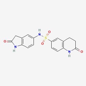 molecular formula C17H15N3O4S B7564951 2-oxo-N-(2-oxo-1,3-dihydroindol-5-yl)-3,4-dihydro-1H-quinoline-6-sulfonamide 