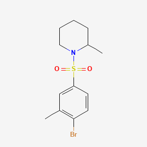 molecular formula C13H18BrNO2S B7564987 1-[(4-Bromo-3-methylphenyl)sulfonyl]-2-methylpiperidine 