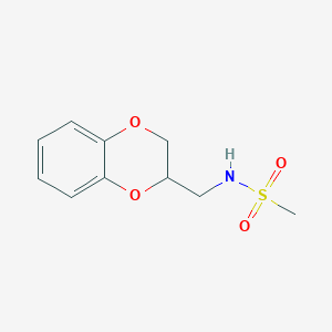 molecular formula C10H13NO4S B7564989 N-(2,3-dihydro-1,4-benzodioxin-3-ylmethyl)methanesulfonamide 