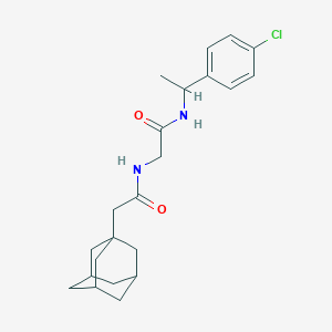 molecular formula C22H29ClN2O2 B7565011 2-(1-adamantyl)-N-[2-[1-(4-chlorophenyl)ethylamino]-2-oxoethyl]acetamide 