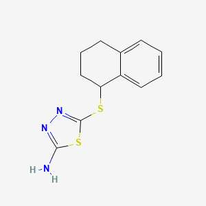 molecular formula C12H13N3S2 B7565018 5-(1,2,3,4-Tetrahydronaphthalen-1-ylsulfanyl)-1,3,4-thiadiazol-2-amine 