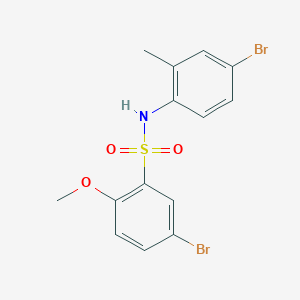 molecular formula C14H13Br2NO3S B7565049 5-bromo-N-(4-bromo-2-methylphenyl)-2-methoxybenzenesulfonamide 
